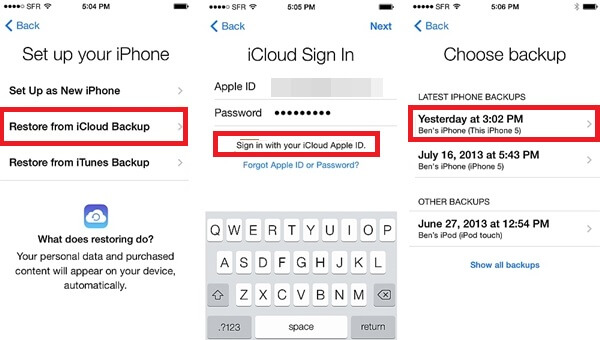 Stellen Sie Ihr iPhone aus dem iCloud-Backup wieder her