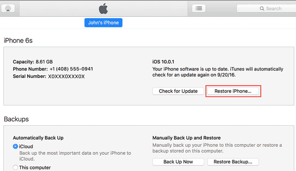 iPad mit iTunes wiederherstellen und Apple ID entfernen