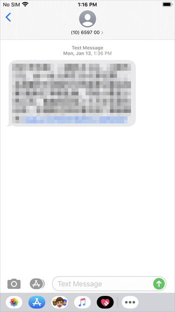 Screenshot von iPhone-Nachrichten