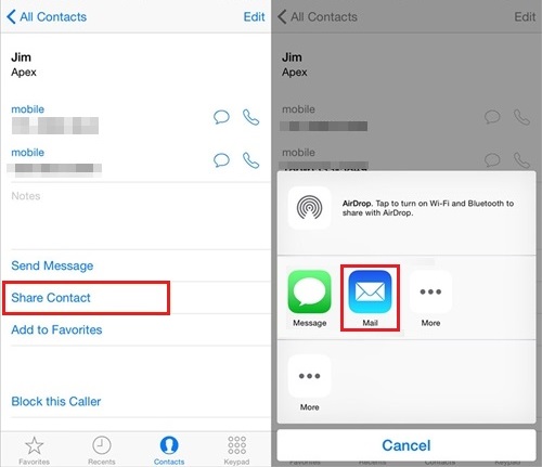 So sichern Sie iPhone-Kontakte per E-Mail auf dem PC