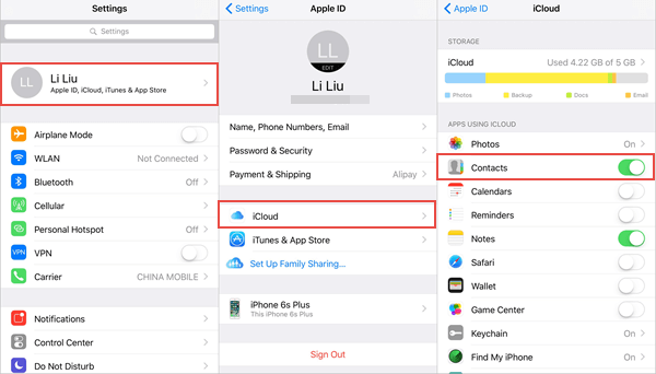 Synchronisieren Sie Kontakte über die iCloud-Synchronisierung
