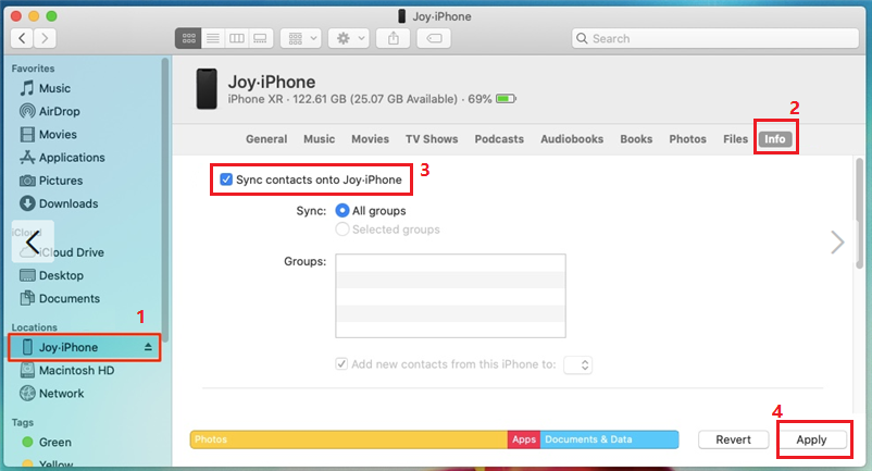 Synchronisieren Sie iPhone-Kontakte über den Finder