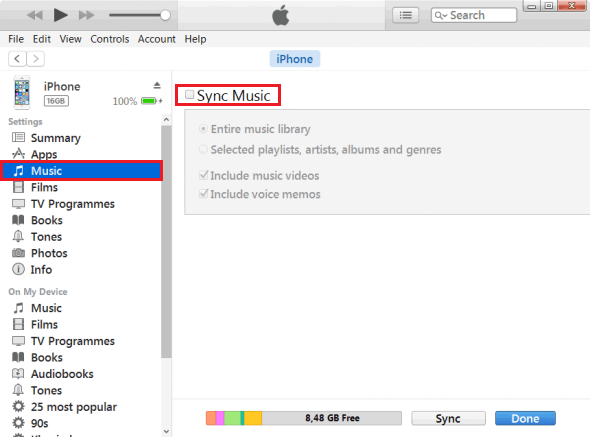 Musik mit iTunes synchronisieren