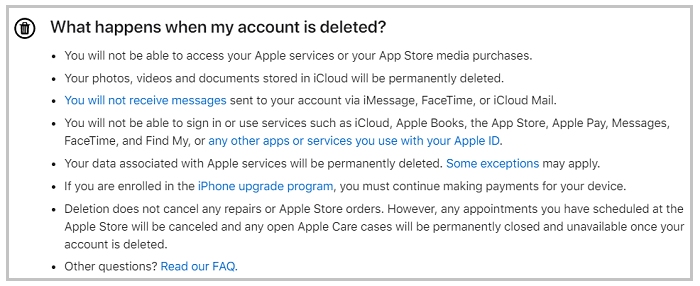 Datenverlust nach Entfernen des iCloud-Kontos
