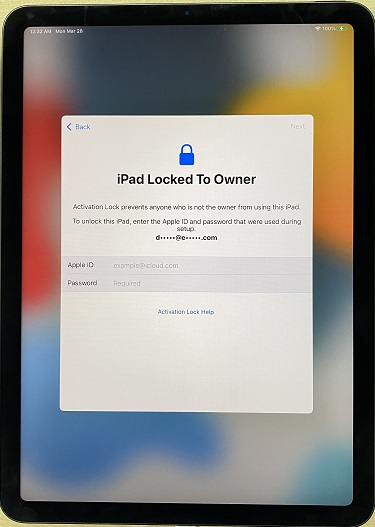 iPad für den Besitzer gesperrt