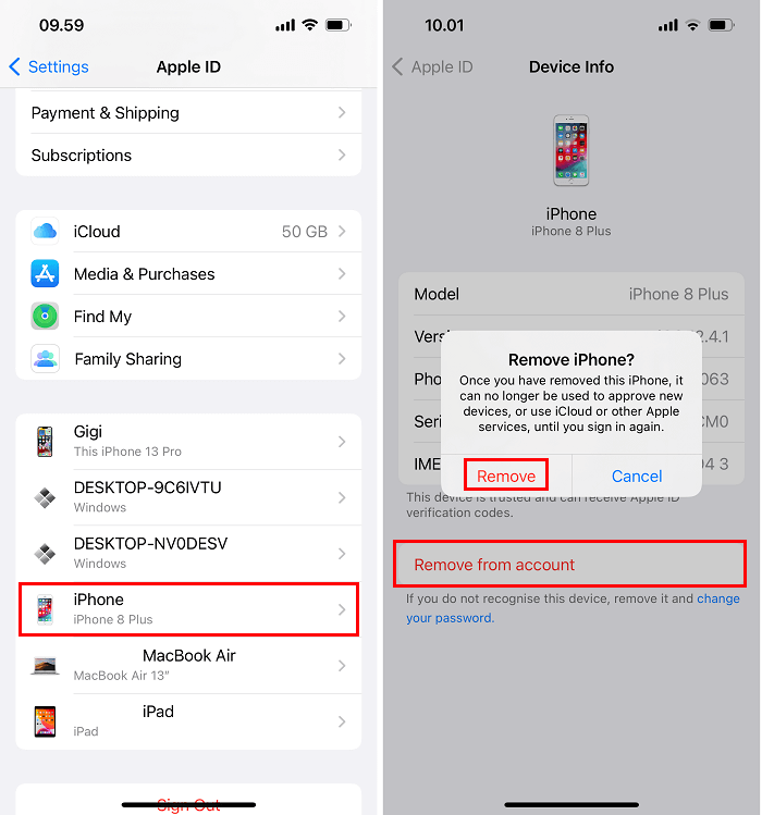 Apple ID auf einem iPhone entfernen