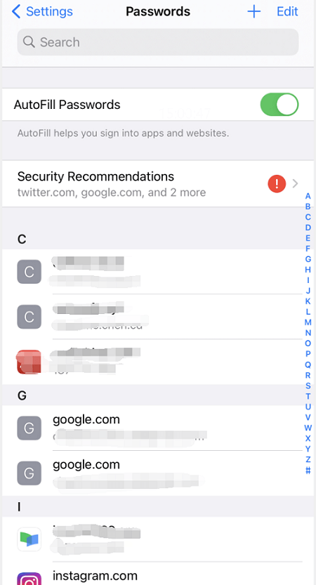 Zeigen Sie das gespeicherte Passwort auf dem iPhone in den Einstellungen an