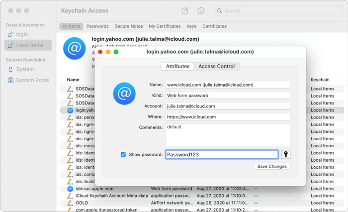 Wi-Fi-Passwort auf einem iPhone über einen Mac finden