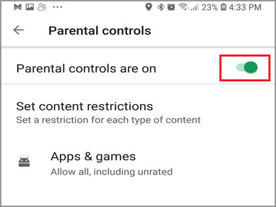 Schalten Sie die Kindersicherung auf Android aus