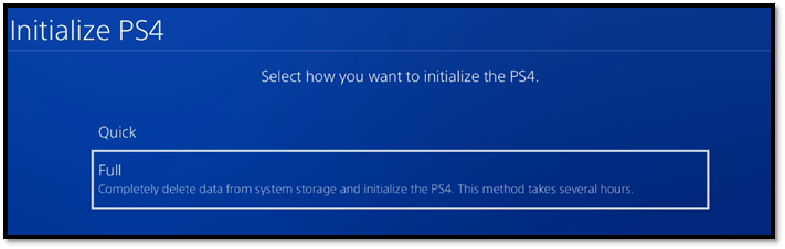 PS4 voll initialisieren