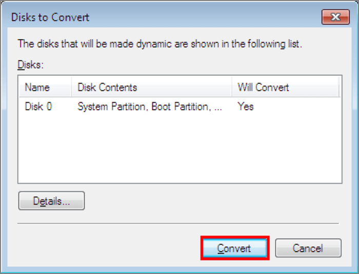 Auf Konvertieren drücken