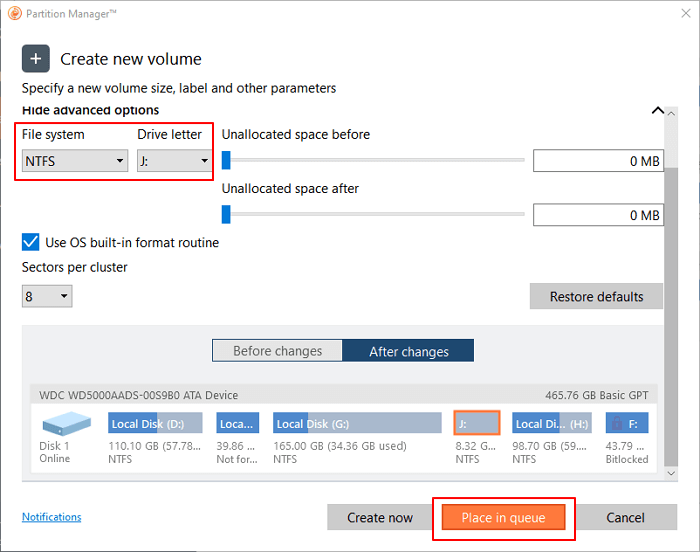 Erstellen Sie eine Partition mit dem Paragon-Partitionsmanager