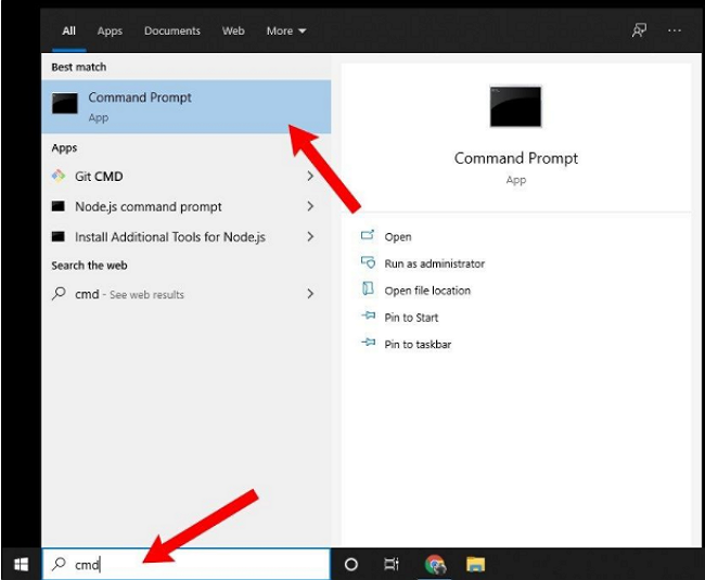 Eingabeaufforderung öffnen