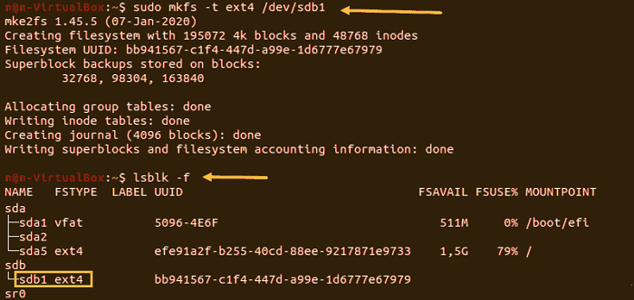 ext4-Partition formatieren