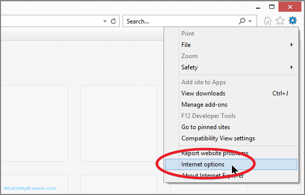 Auf Internetoptionen klicken