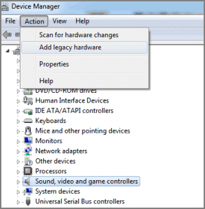 Die Option Legacy-Hardware hinzufügen wählen