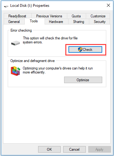 Disk Scan ausführen