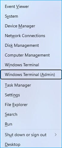 Windows Terminal  Admin wählen