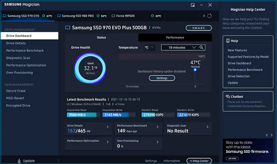 samsung laufwerk dashbord