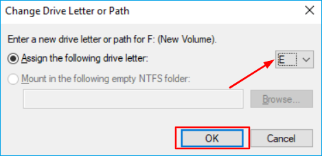 Neuen Laufwerksbuchstaben wählen