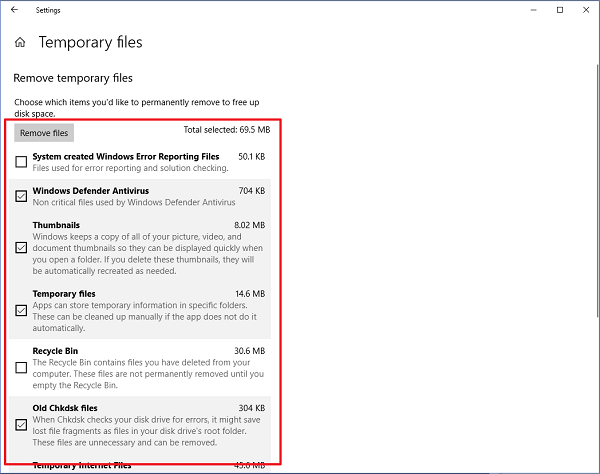 Auf Dateien entfernen gehen