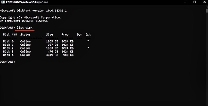Datenträger auflisten