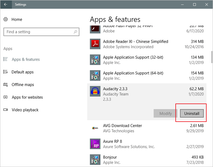 Aktuelle Software deinstallieren