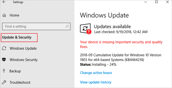 Windows Update wählen