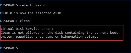 Virtual Disk Service Error - Clean ist nicht erlaubt