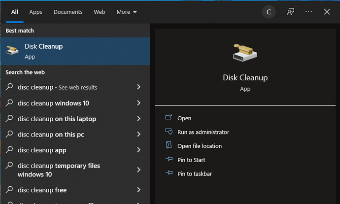 Anweisungen zur Windows-Datenträgerbereinigung
