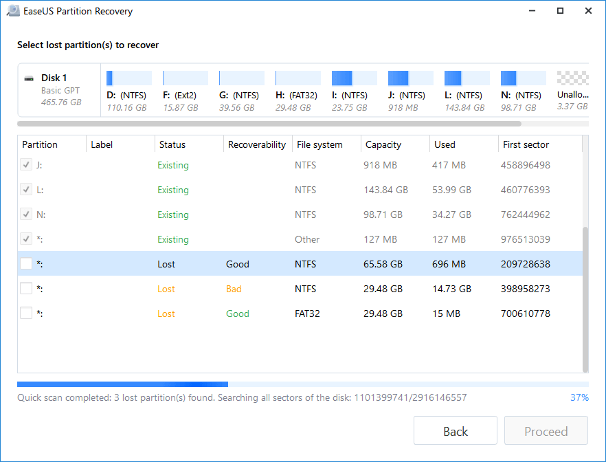 Verlorene Partition scannen