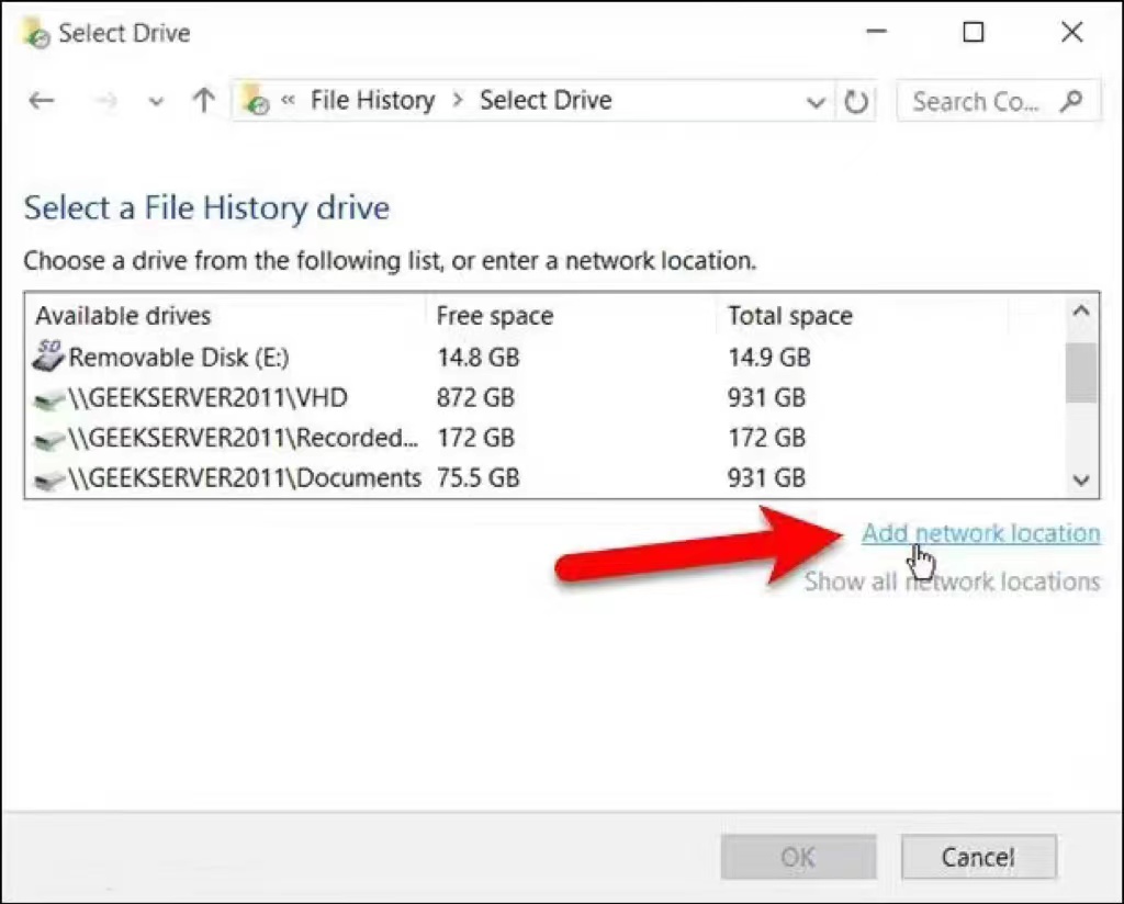 netzstandort hinzufügen