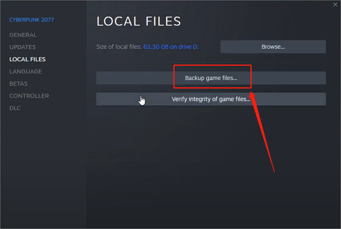 Sichern Sie die Spiel-Backup-Dateien