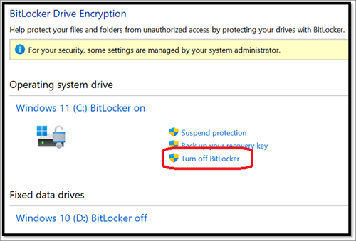 BitLocker Drive Encryption Ausschalten