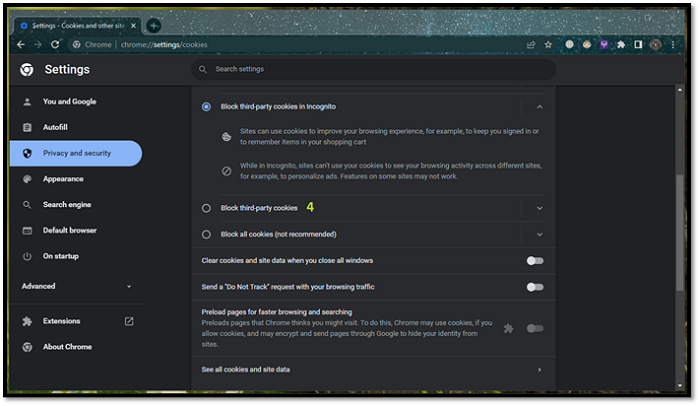 Cookies von Drittanbietern blockieren