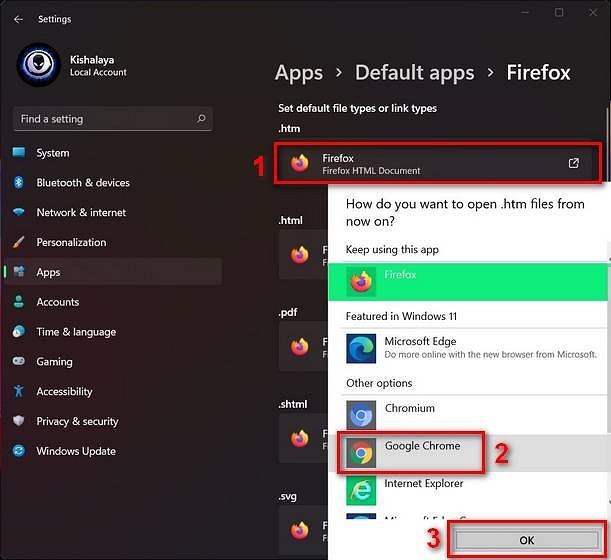 Standardbrowser in Chrome ändern