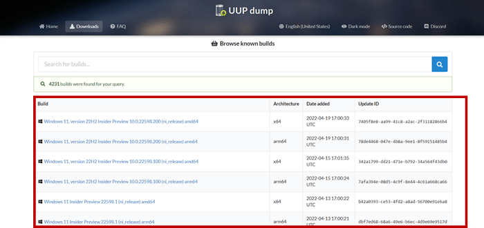 Wählen Sie Windows 11 22H2 Insider Preview Build
