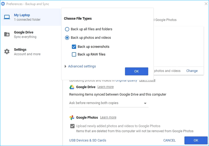 Laden Sie Fotos hoch und synchronisieren Sie sie mit Google Drive