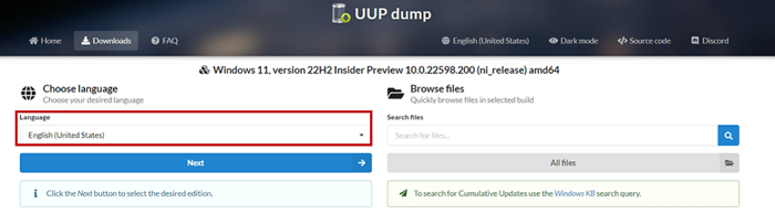 Wählen Sie die Sprache für die Installation aus