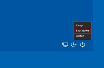 Klicken Sie auf Herunterfahren