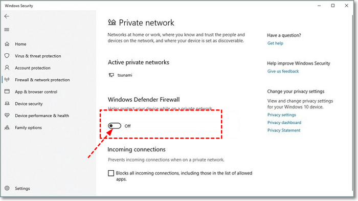 Deaktivieren Sie die Windows Defender-Firewall