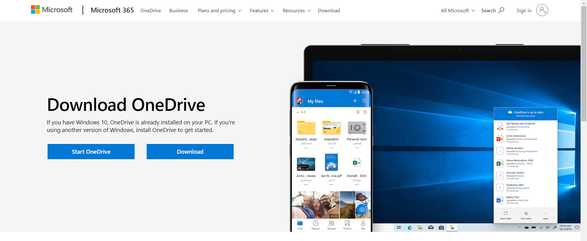 OneDrive online herunterladen