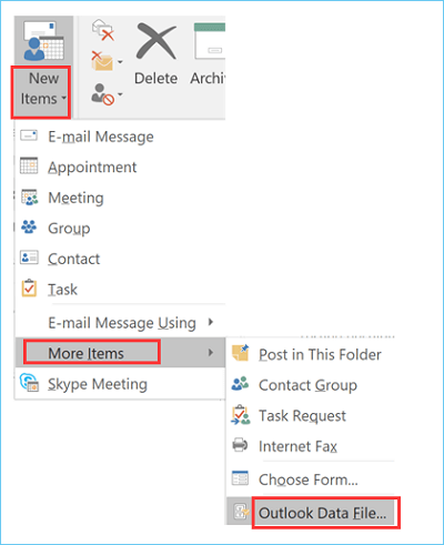 outlook pst datei erstellen
