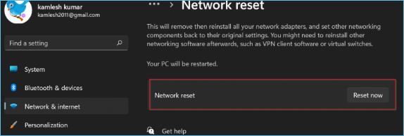 Netzwerk zurücksetzen