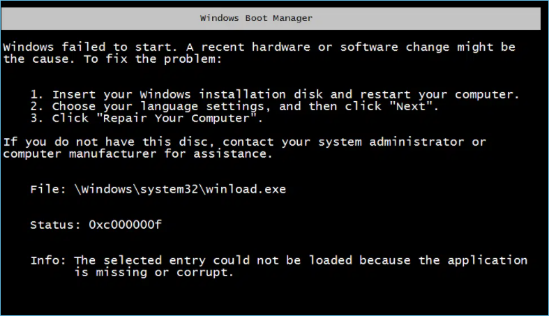 Computer reparieren wählen