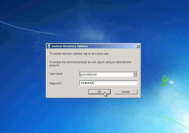 Geben Sie Ihr Passwort und Ihren Benutzernamen ein
