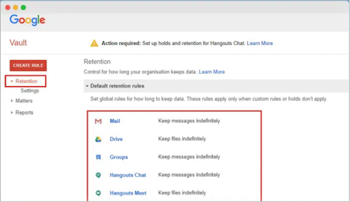 Beibehaltung bei Google