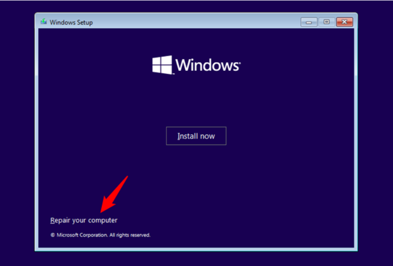 Führen Sie das Windows-Installationsmedium aus