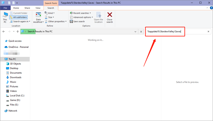 Suche im Datei-Explorer