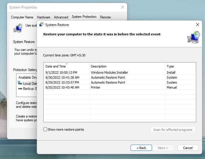Systemwiederherstellungspunkt